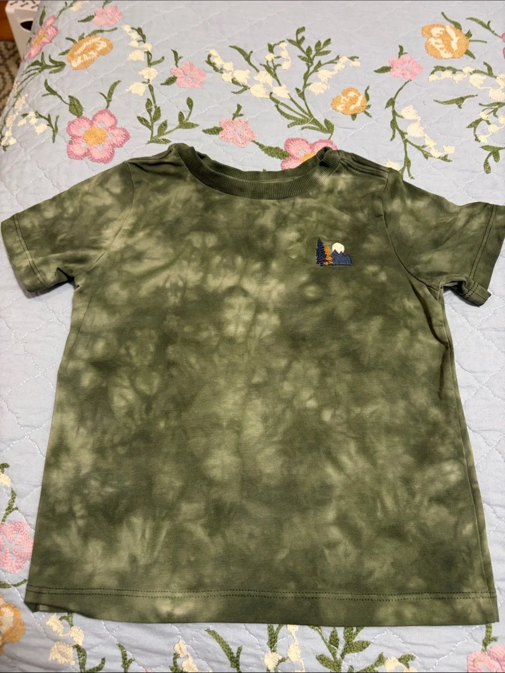 Aspen Embroidered Logo Left Chest Green TieDye Toddlers PreOwned TShirt Size 3